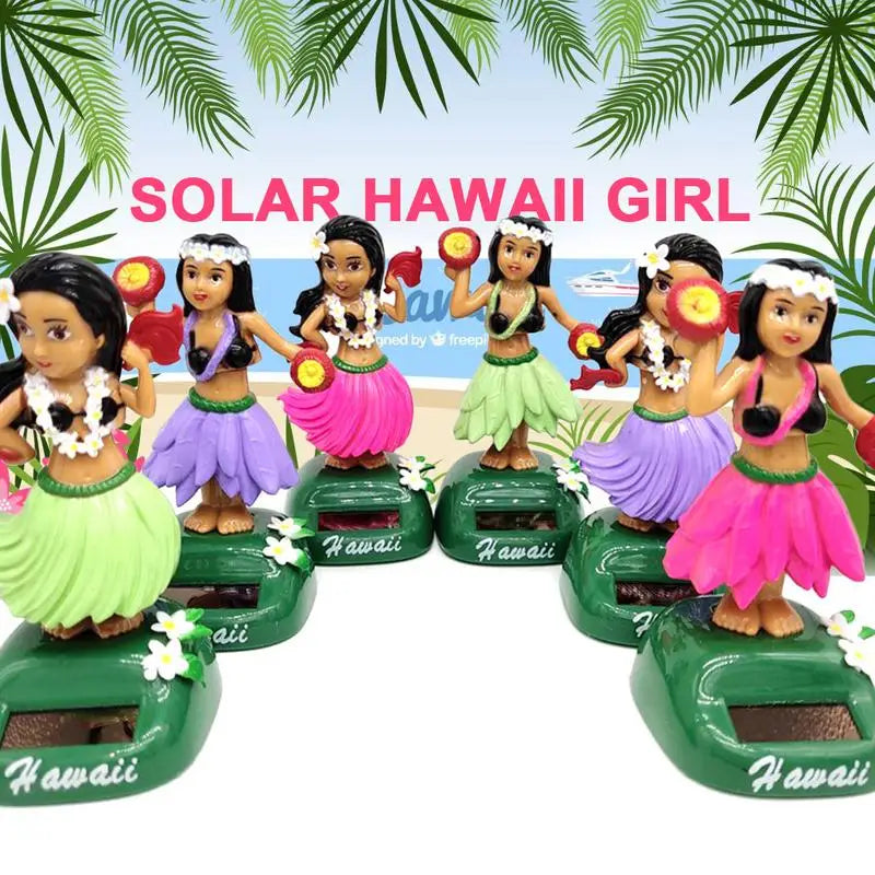 Hawaiian Girl Solar Dancing Figure Cute Bobblehead Car Dashboard Decor Shaking Head Doll for Car Interior Accessories & Gift Peaceful Pleasures Health and Wellness