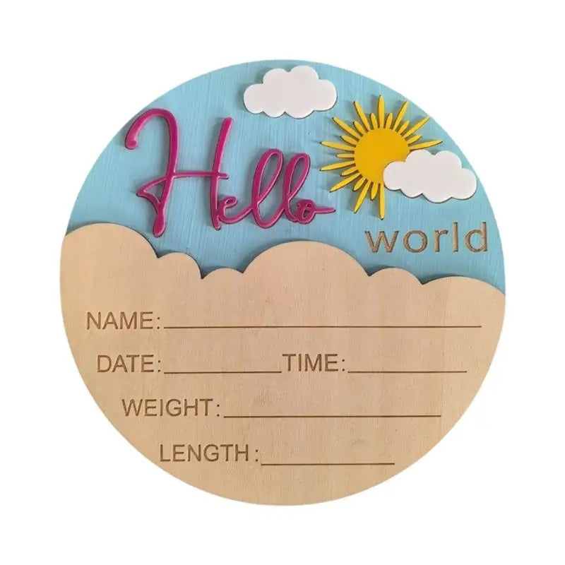 Hello Baby Wooden Sign | Birth Announcement & Nursery Photo Prop