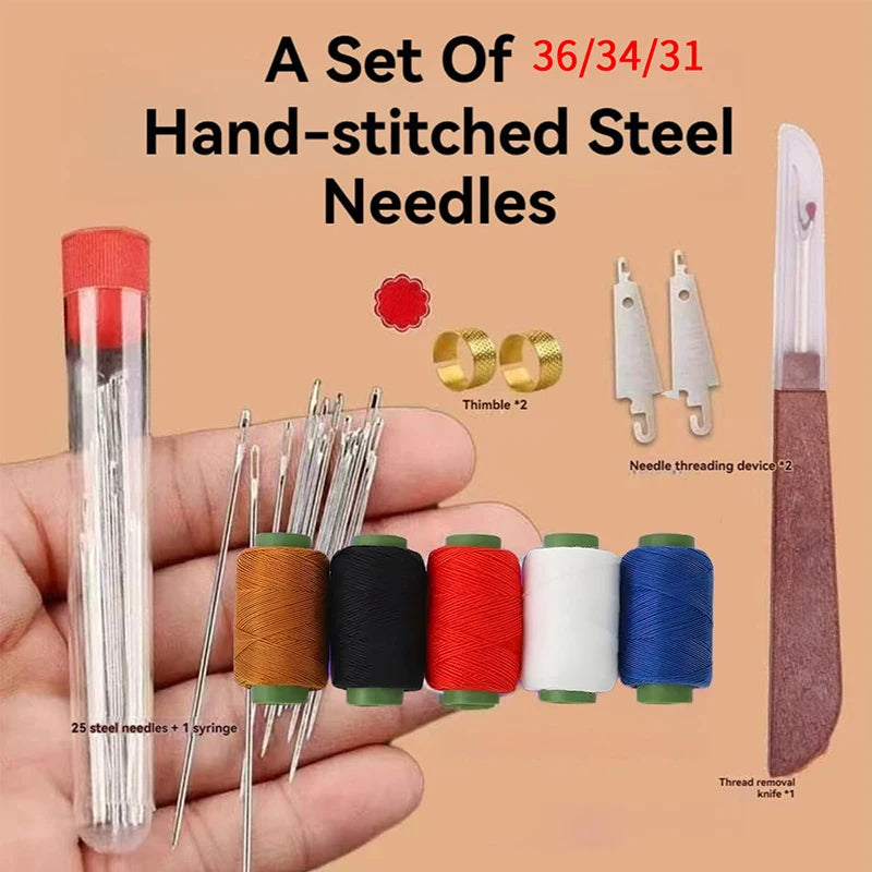 Big Eye Stainless Steel Hand Sewing Needles Kit | 31–36 Pc Set