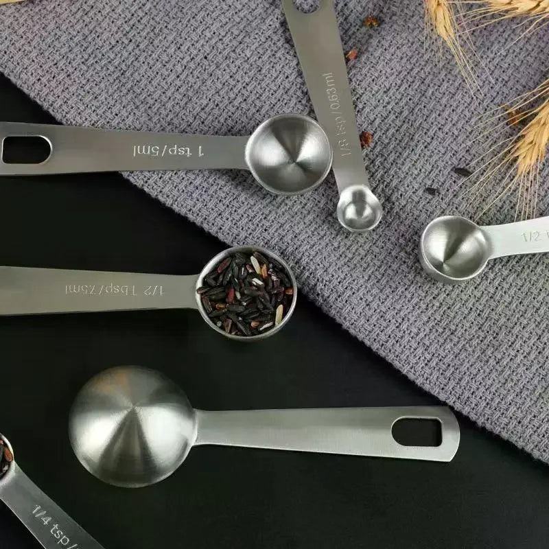 Stainless Steel Measuring Spoons Set 6 Pcs – Stackable Kitchen