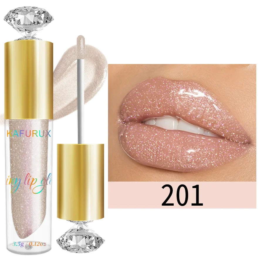 KAFURUX Diamond Glitter Lip Gloss – 9 Shades, Moisturizing