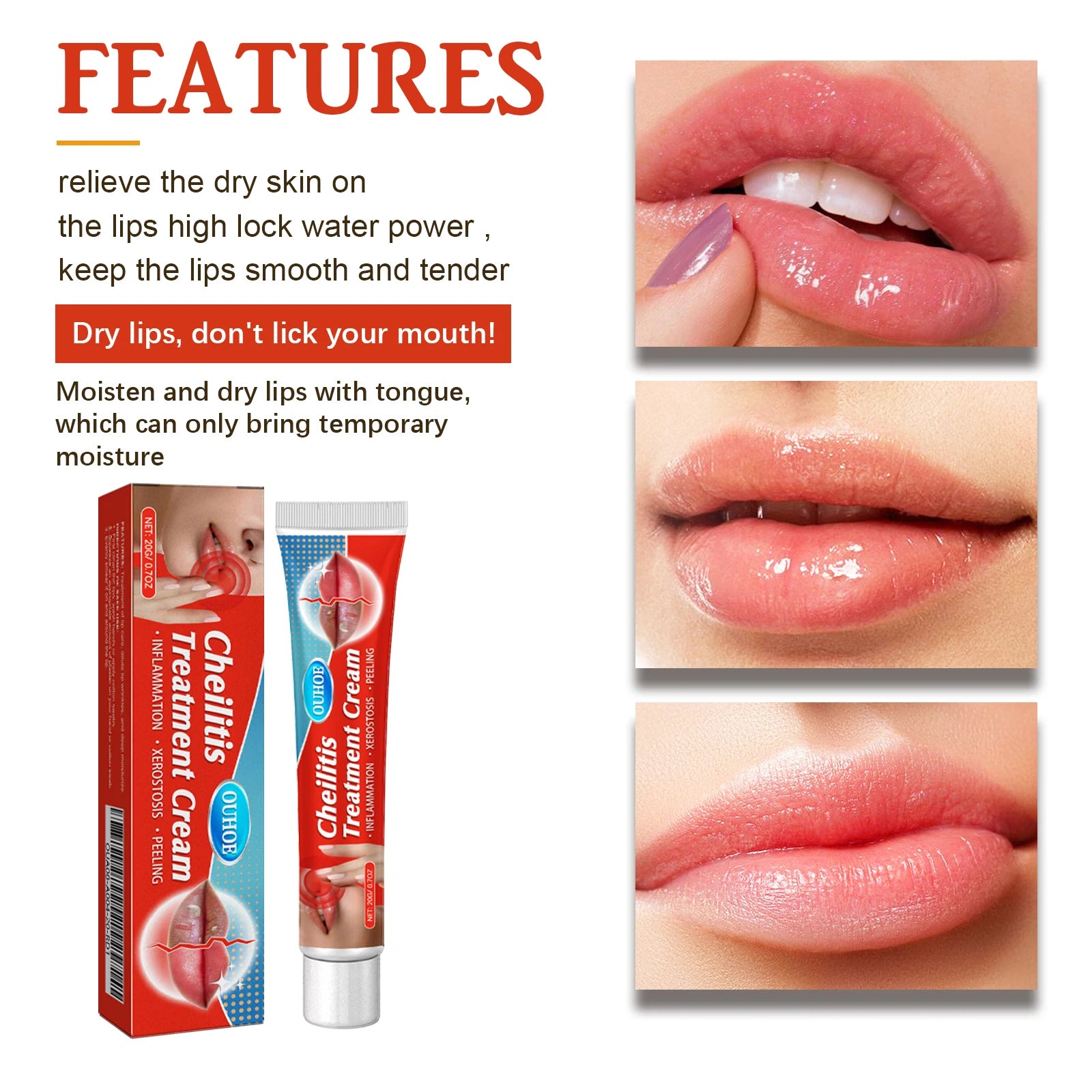 OUHOE Lip Repair Balm Lip moisturizing and hydrating chapped and cracked to prevent dryness and lighten lip lines care balm Peaceful Pleasures Health and Wellness