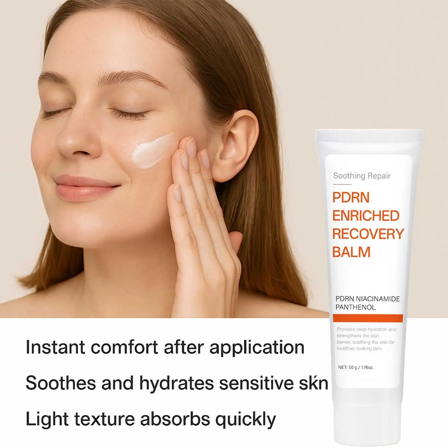 Soothing Repair PDRN Enriched Recovery Balm with Niacinamide & Panthenol, Deep Hydration & Skin Barrier Repair, 50g Face Balm fo Peaceful Pleasures Health and Wellness