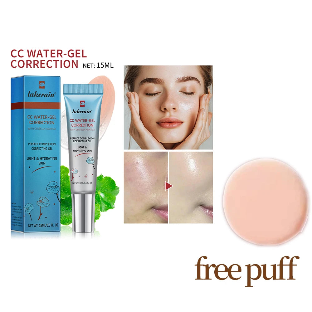 CC Cream With Free Puff Korean Makeup High Coverage Foundation Cream for Face Base Makeup Color Changing Liquid Peaceful Pleasures Health and Wellness With Free puff 1