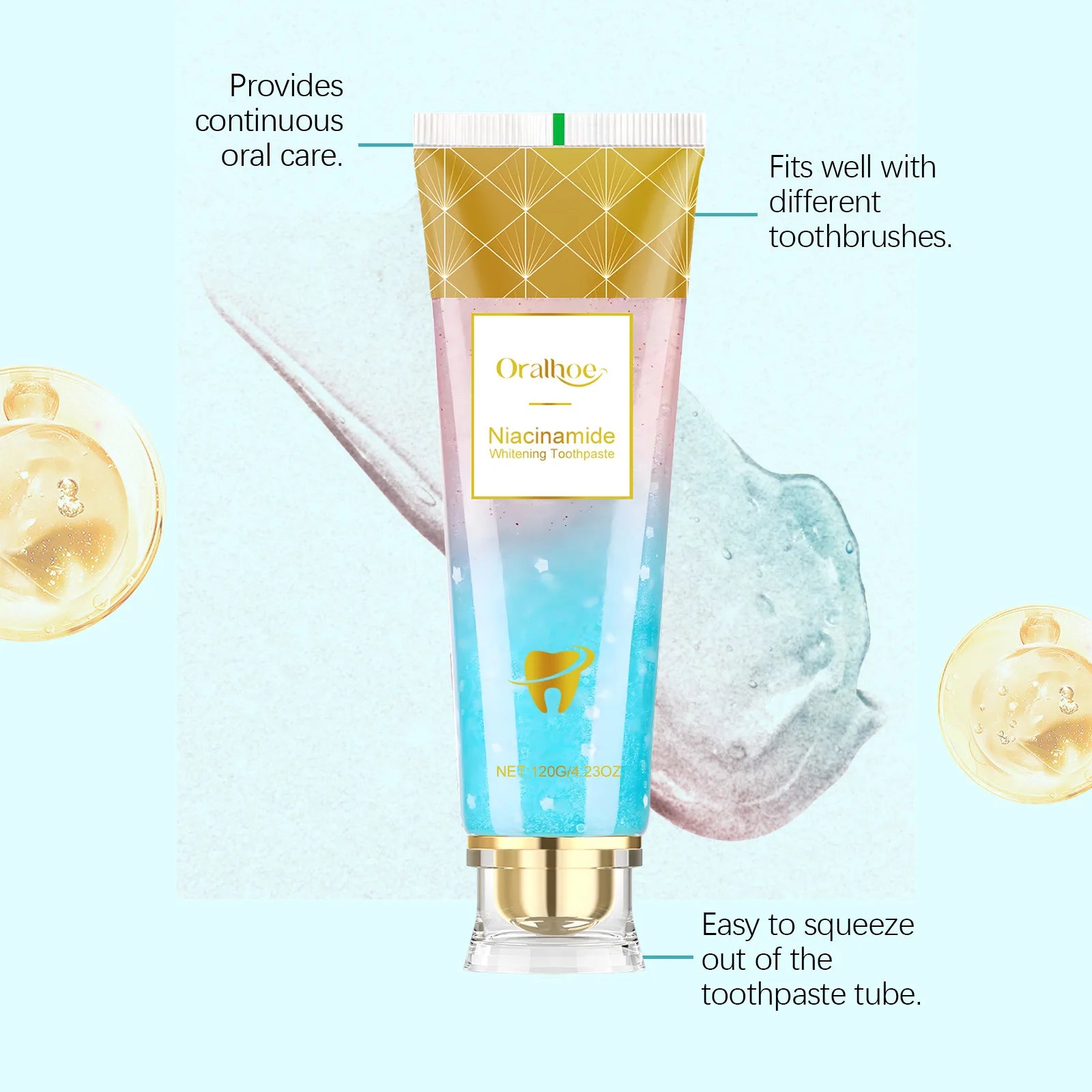 Oralhoe Nicotinamide Whitening Toothpaste | Plaque & Stain Removal Whitening Toothpaste Peaceful Pleasures Health and Wellness