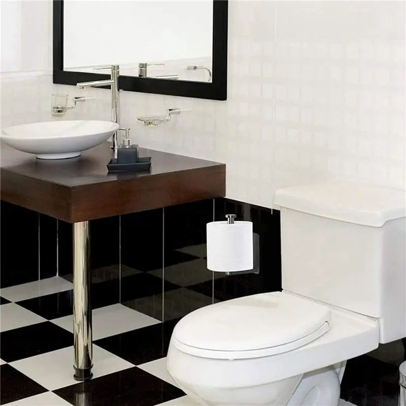 A36T-4X Toilet Paper Holder Self Adhesive Kitchen Washroom Adhesive Toilet Roll Holder No Drilling For Bathroom Stick On Wall Peaceful Pleasures Health and Wellness