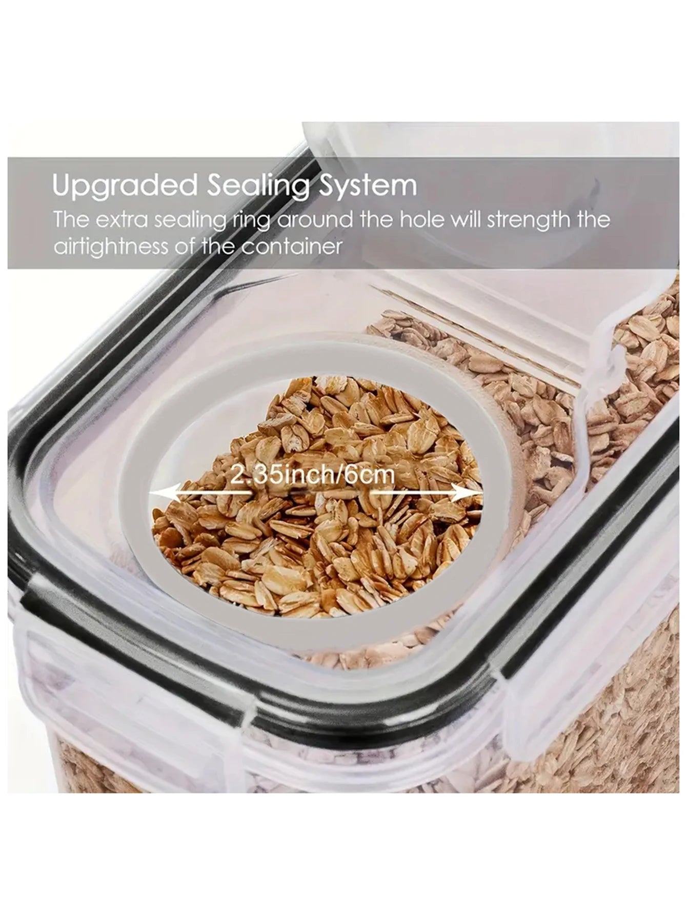 4pcs 2.5L Large Airtight Food Storage Containers with Lids Kitchen Storage Peaceful Pleasures Health and Wellness