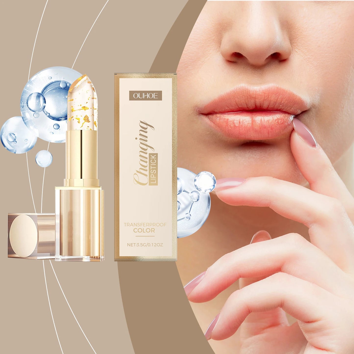OUHOE Color Changing Lip Balm | Transfer-Proof & Moisturizing Tinted Lip Balm Peaceful Pleasures Health and Wellness