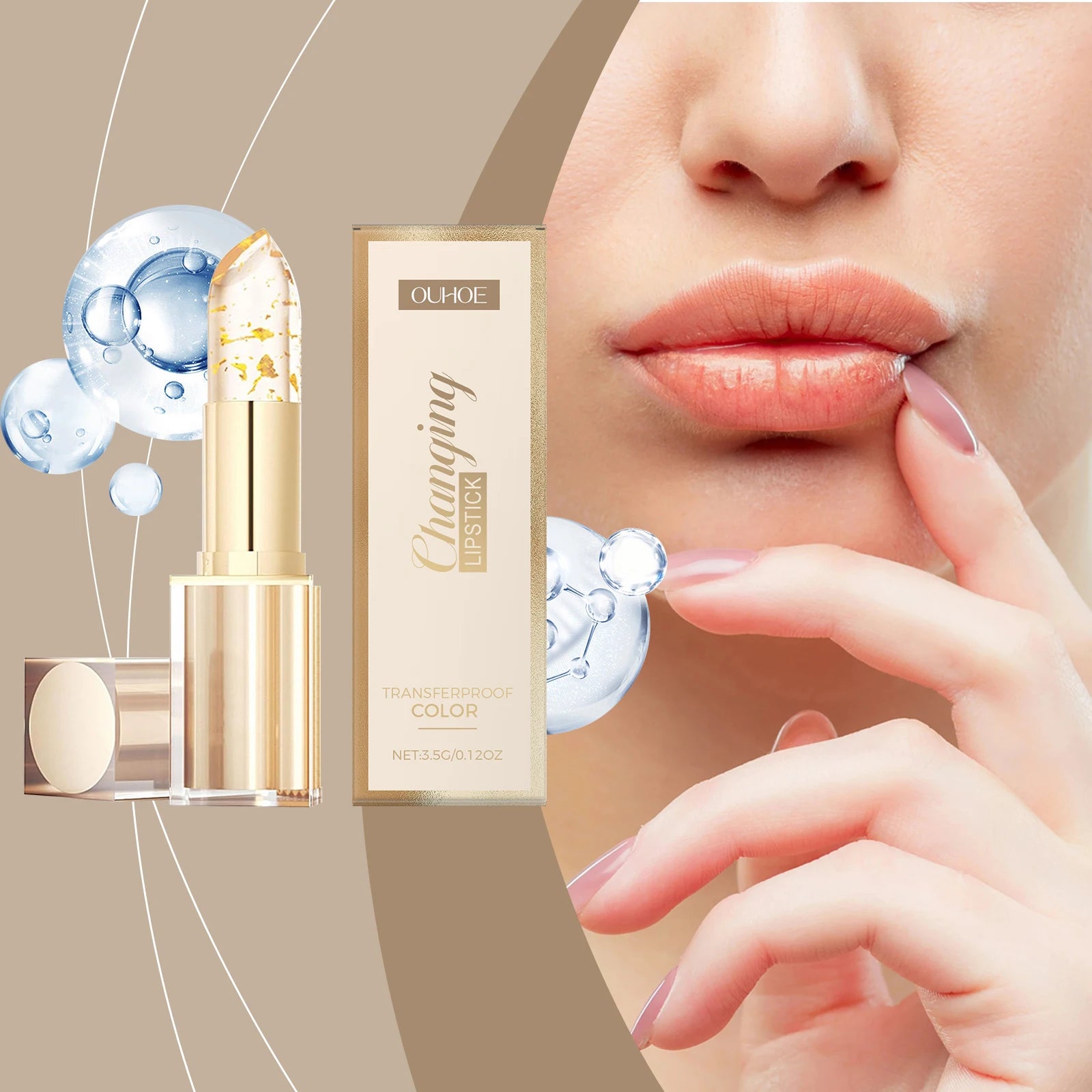 OUHOE Color Changing Lip Balm | Transfer-Proof & Moisturizing Tinted Lip Balm Peaceful Pleasures Health and Wellness