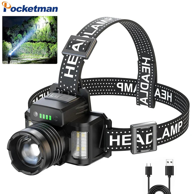POCKETMAN 30W LED Rechargeable Headlamp | Zoom & Sensor
