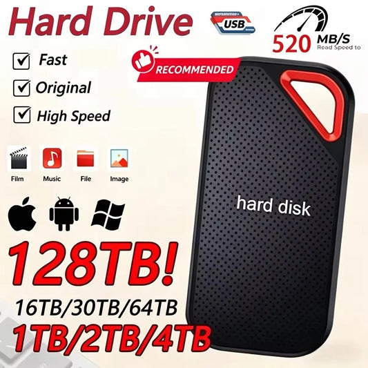 8TB Portable External Hard Drive USB 3.1 for PC, Mac & Phone Portable External Hard Drive Peaceful Pleasures Health and Wellness