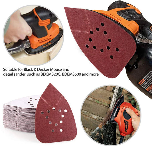 12 Holes Mouse 60-320 Grits Paper Detail Sanding Sander PSM Peaceful Pleasures Health and Wellness