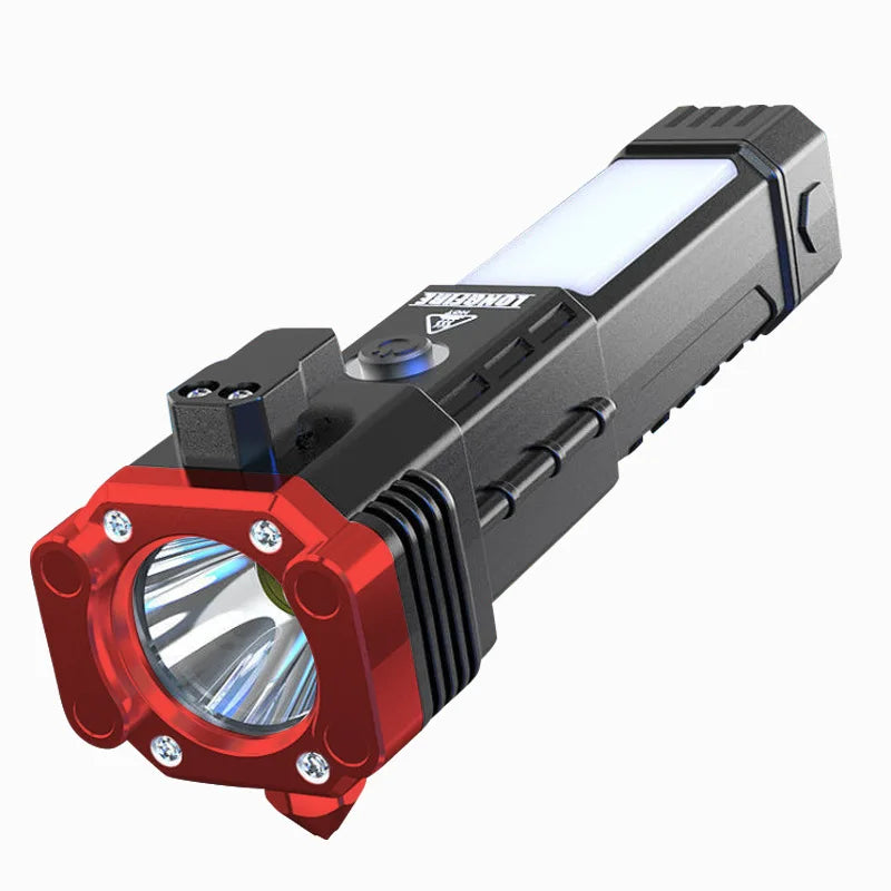 Multifunction Flashlight Power Bank & Car Safety Hammer – 800LM