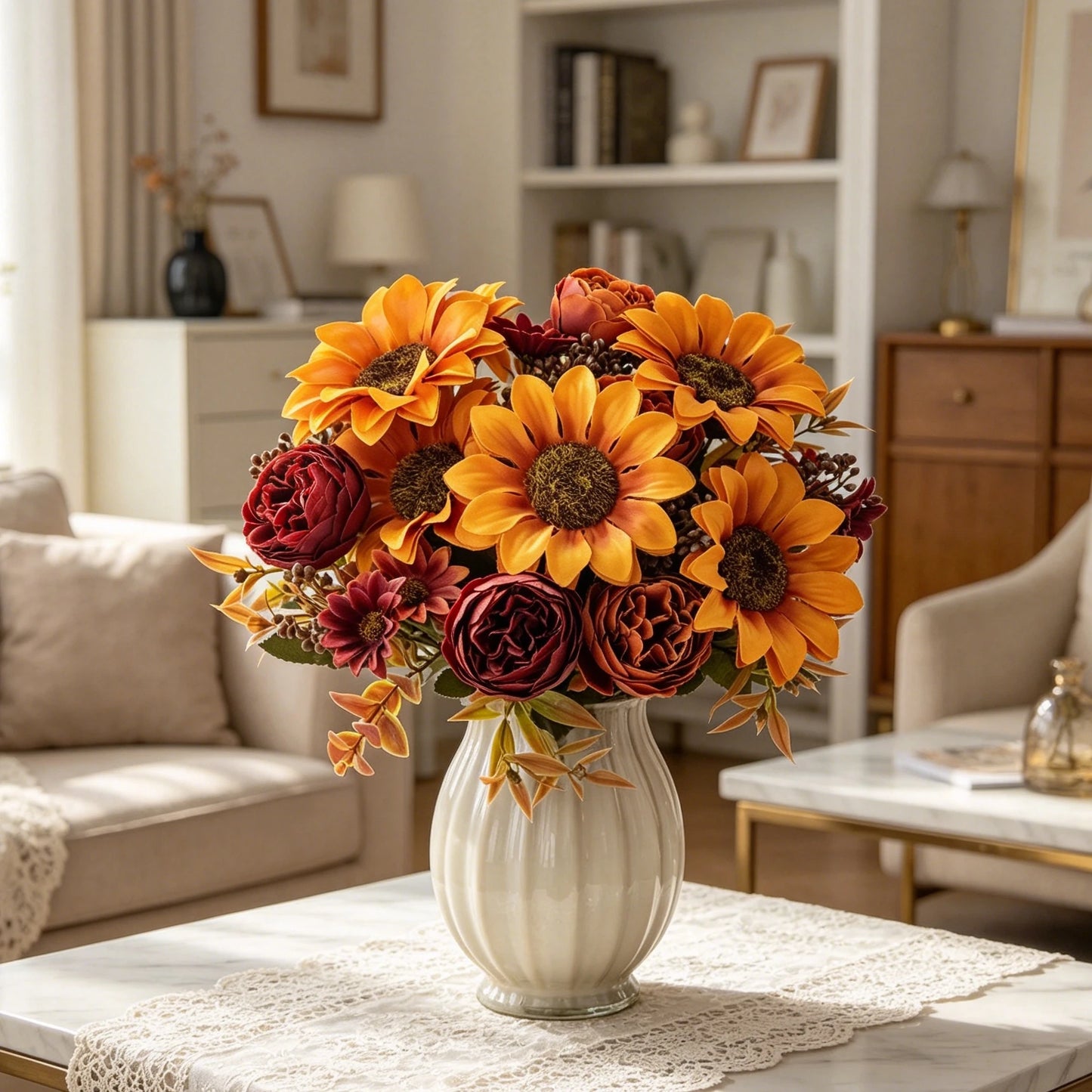 Silk Artificial Sunflowers Bouquet – Wedding & Home Decor