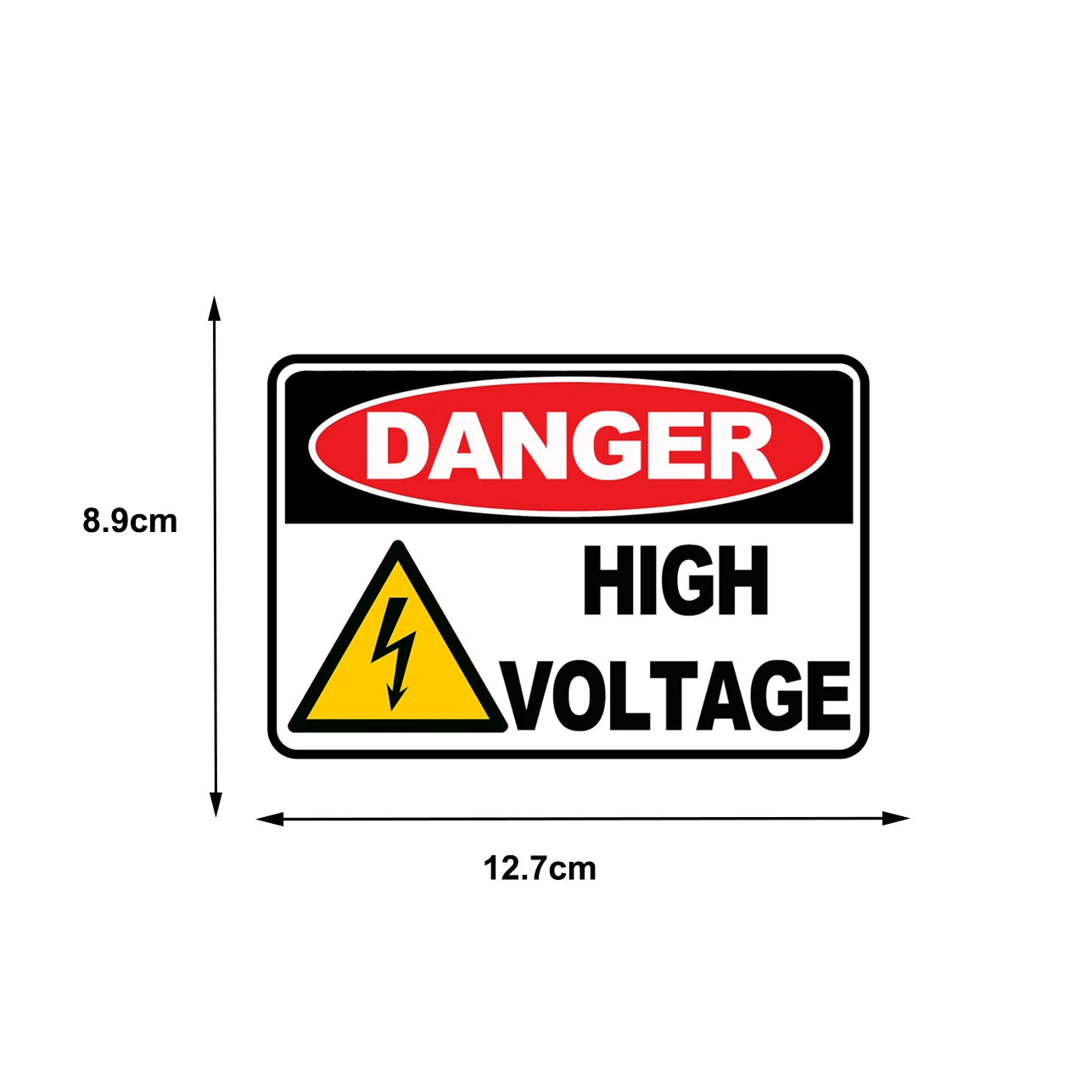 12.7CM Wide Warning HIGH VOLTAGE Car Sticker And Decal for Windows, Cars, SUV, Trucks 2Pcs Peaceful Pleasures Health and Wellness