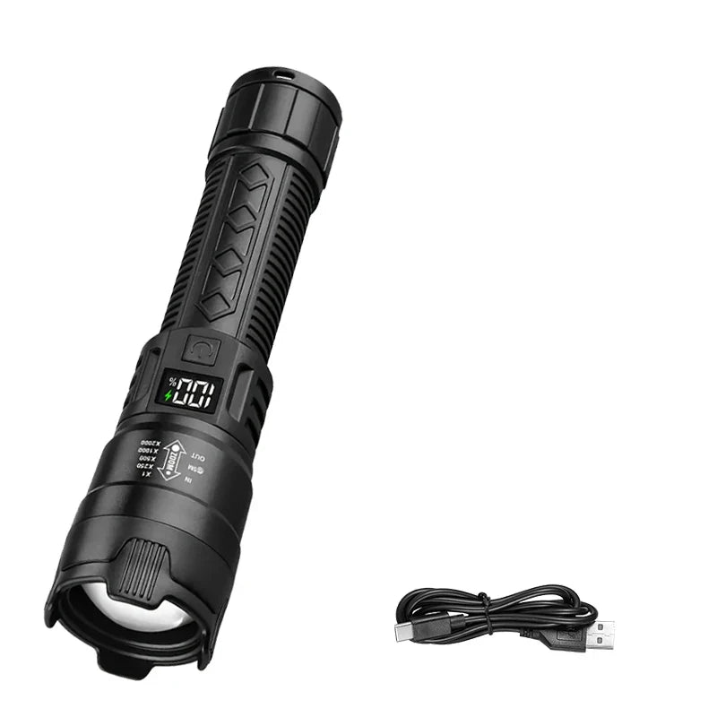 2000LM Rechargeable LED Tactical Flashlight | Zoom Torch