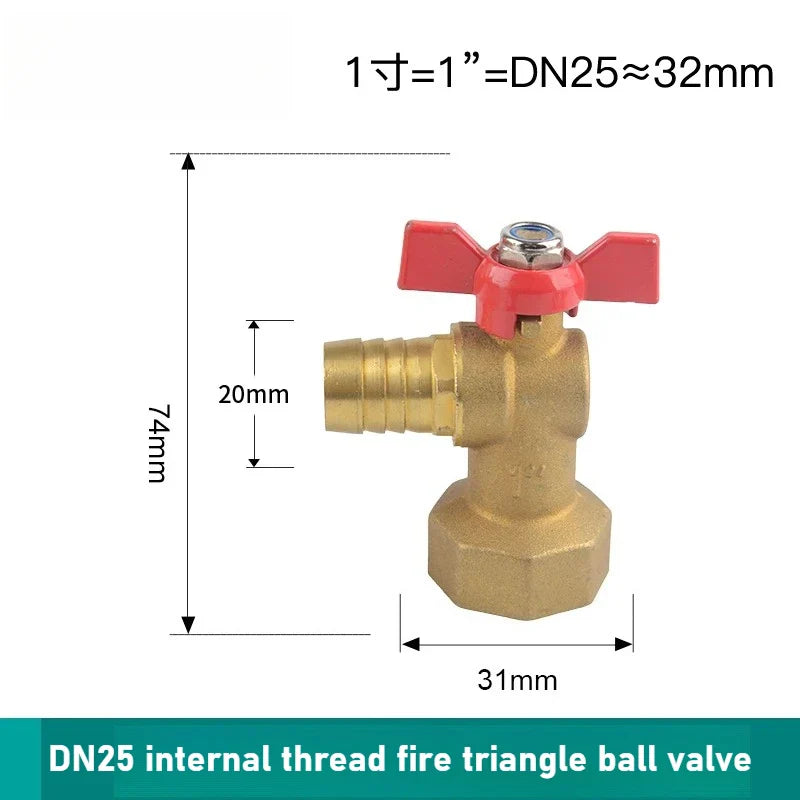 Brass Ball Valve 1" DN25 Female/Male Thread Copper Pipe Fitting