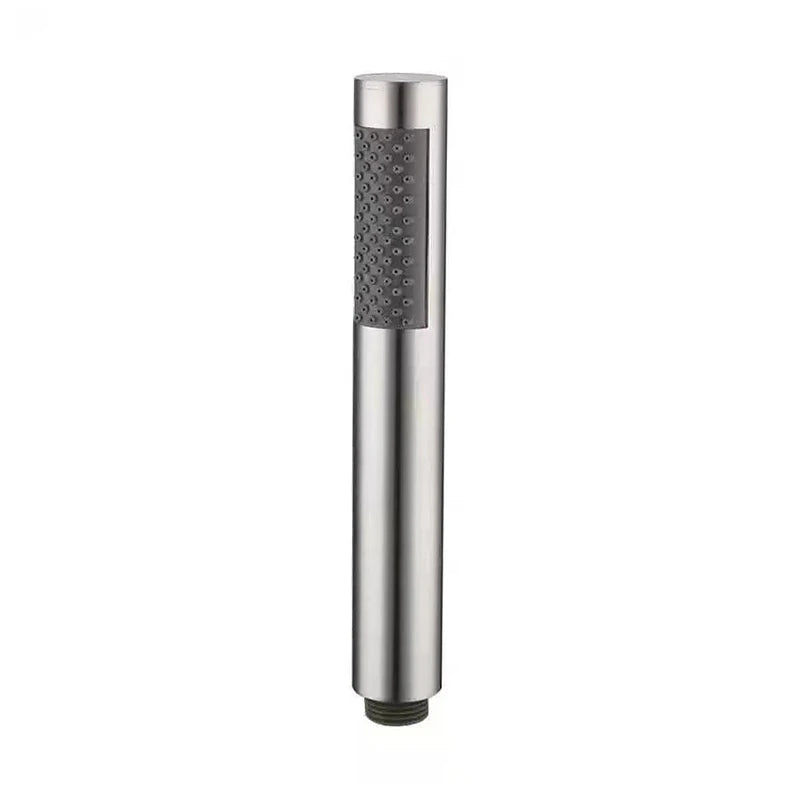 Stainless Steel Cylindrical Handheld Booster Shower Head Hotel Home Bathroom Universal Shower Head Set Peaceful Pleasures Health and Wellness A4
