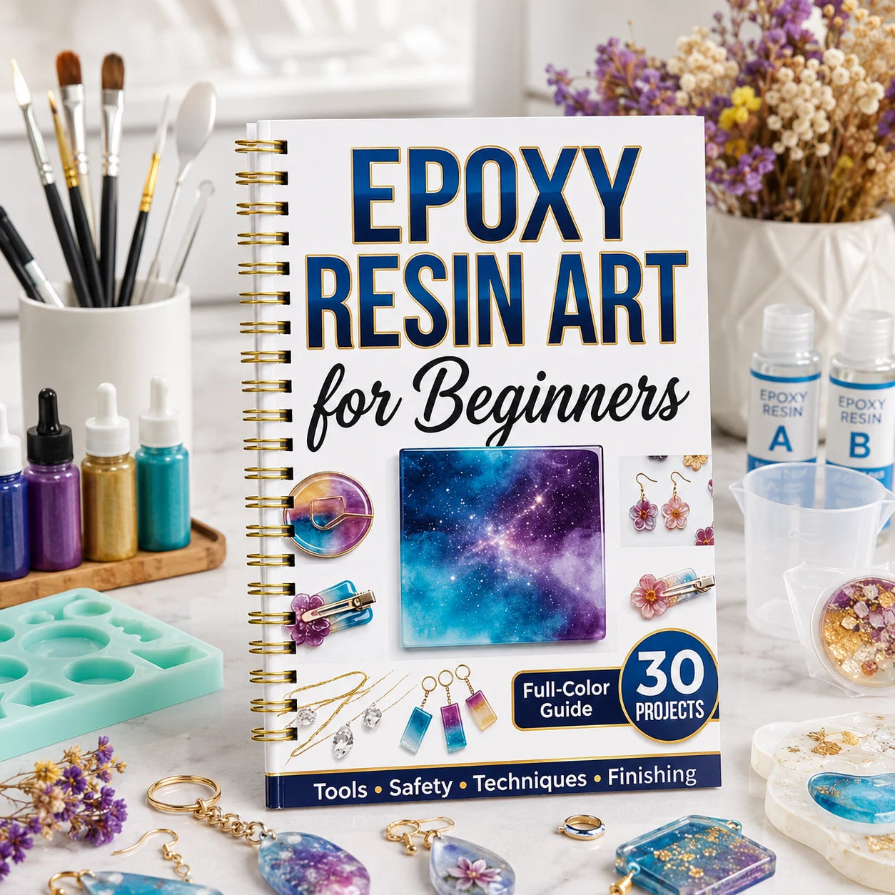 Introduction A5 Spiral Guide Epoxy Resin Art 30 Full Handmade