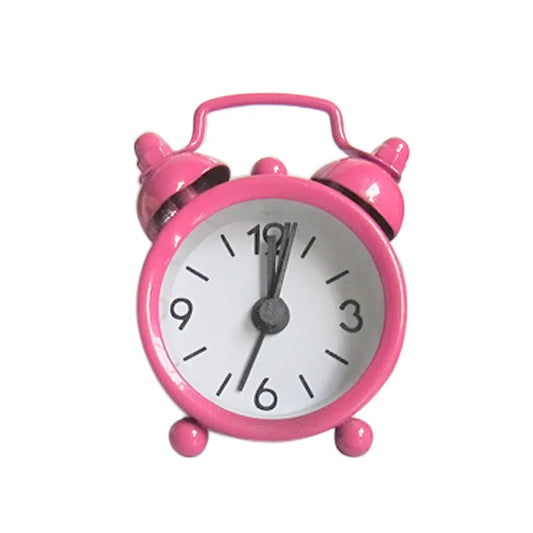 Retro Mini Double Bell Alarm Clock – Metal Desk & Travel Retro Alarm Clock Peaceful Pleasures Health and Wellness