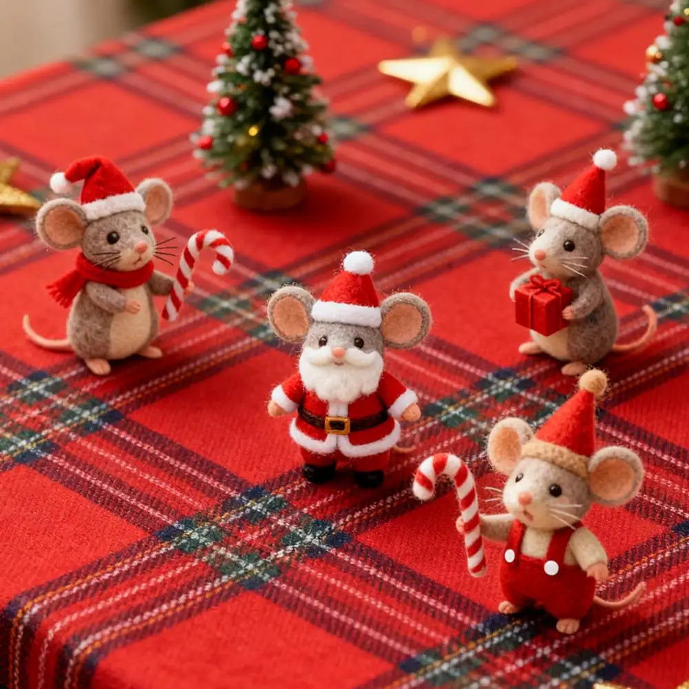 Christmas Wool Felt Mouse Ornaments – Cute Holiday Tree Decor Christmas Tree Ornament Peaceful Pleasures Health and Wellness
