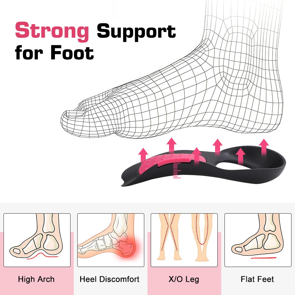 1 Pair Arch Support Foot Pads for Flat Feet Fallen Arches Non-Slip High Arch Support Shoes Inserts Plantar Fasciitis Relief Peaceful Pleasures Health and Wellness