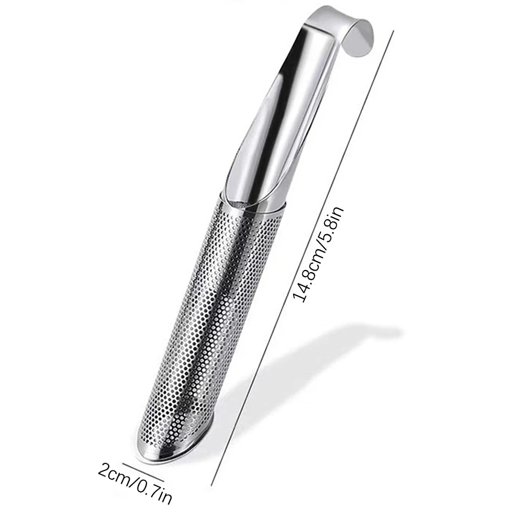 Tea Infuser Tea Strainer Wand Food Grade Curved Handle Tea Diffuser Stainless Steel Hook Tea Infuser For Loose Tea Leaf Coffee Peaceful Pleasures Health and Wellness
