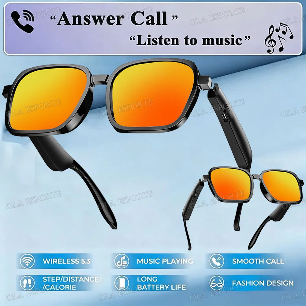Bluetooth Smart Sunglasses | Open-Ear Audio, UV Protection, IPX5