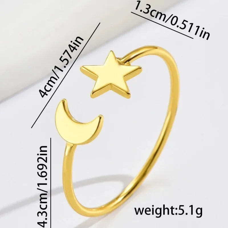 Gold Moon Star Napkin Rings | Ramadan Eid Table Decor 1–24 PCS