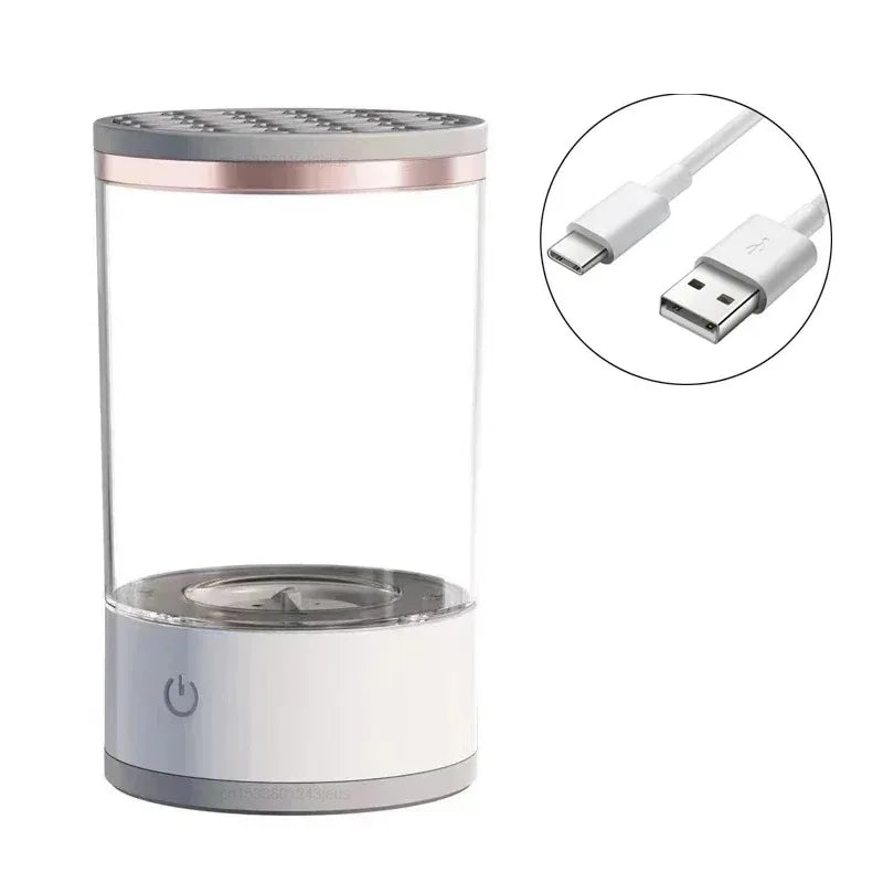 Automatic Rotating Makeup Brush Cleaner Electric Cosmetic Brush Washing Machine Peaceful Pleasures Health and Wellness White