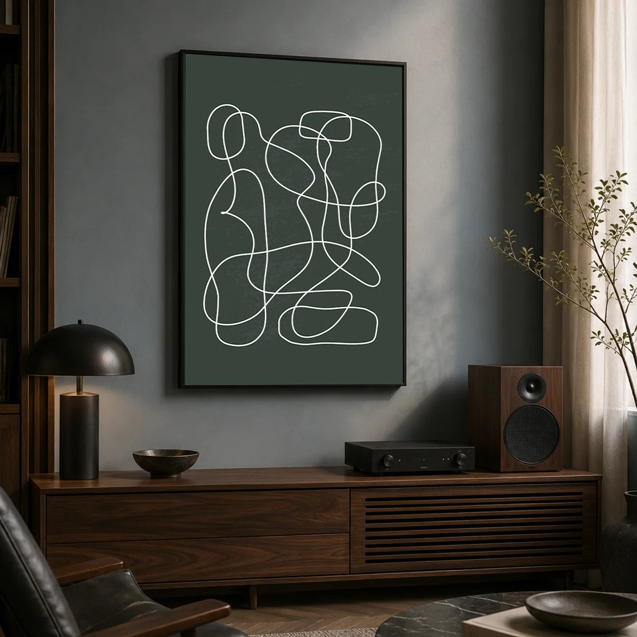 Abstract Minimalist Line Canvas Wall Art | Modern Poster Print Canvas Wall Art Print Peaceful Pleasures Health and Wellness