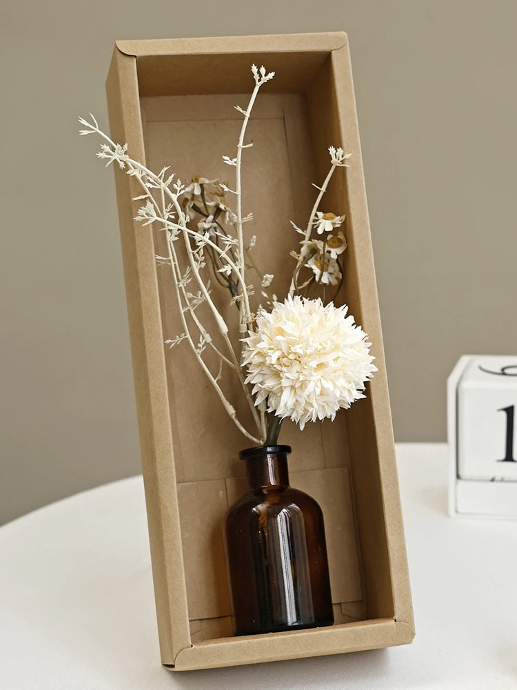 Artificial Silk Peony Bouquet with Vase & Gift Box | Home Decor