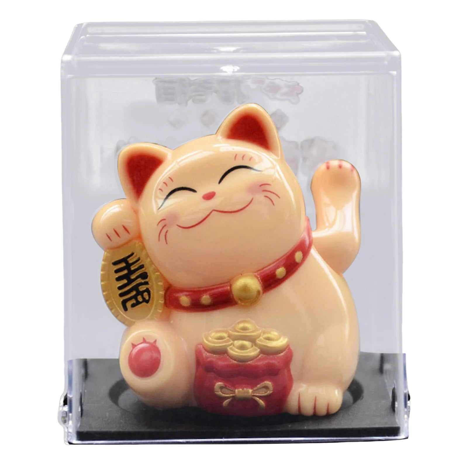 2025 New Solar Powered Luck Cat Waving Cat Cute Waving Cat Good Luck Solar Cat Wealth Welcoming Cats Home Display Car Decoration Peaceful Pleasures Health and Wellness A