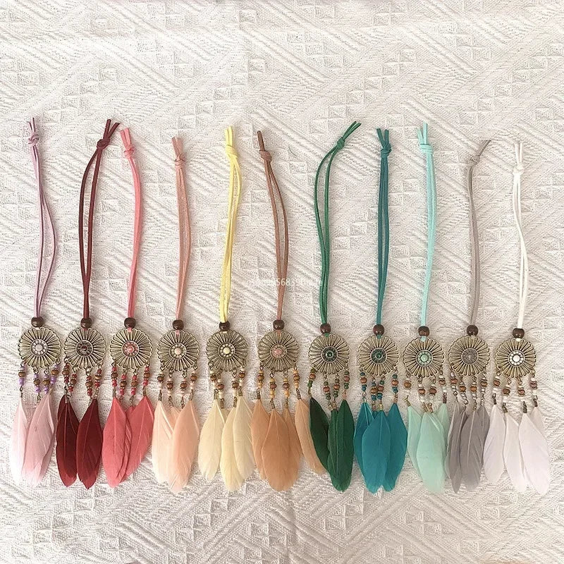 Mini Dream Catcher Handcraft Car Pendnat Feather Wind Chimes Girls Room Wall Hanging Home Decoration Keychain Birthday Gifts NEW Peaceful Pleasures Health and Wellness