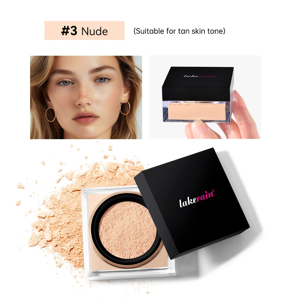 Loose Baking&Setting Powder and Puff Long Lasting Waterproof Oil Control Matte Setting Powder Natural Brightening Face Cosmetics Peaceful Pleasures Health and Wellness