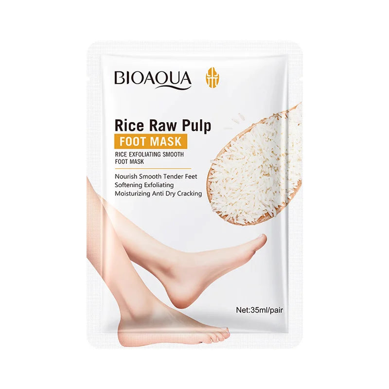 BIOAQUA White Rice Foot Peel Mask – Exfoliate & Moisturize