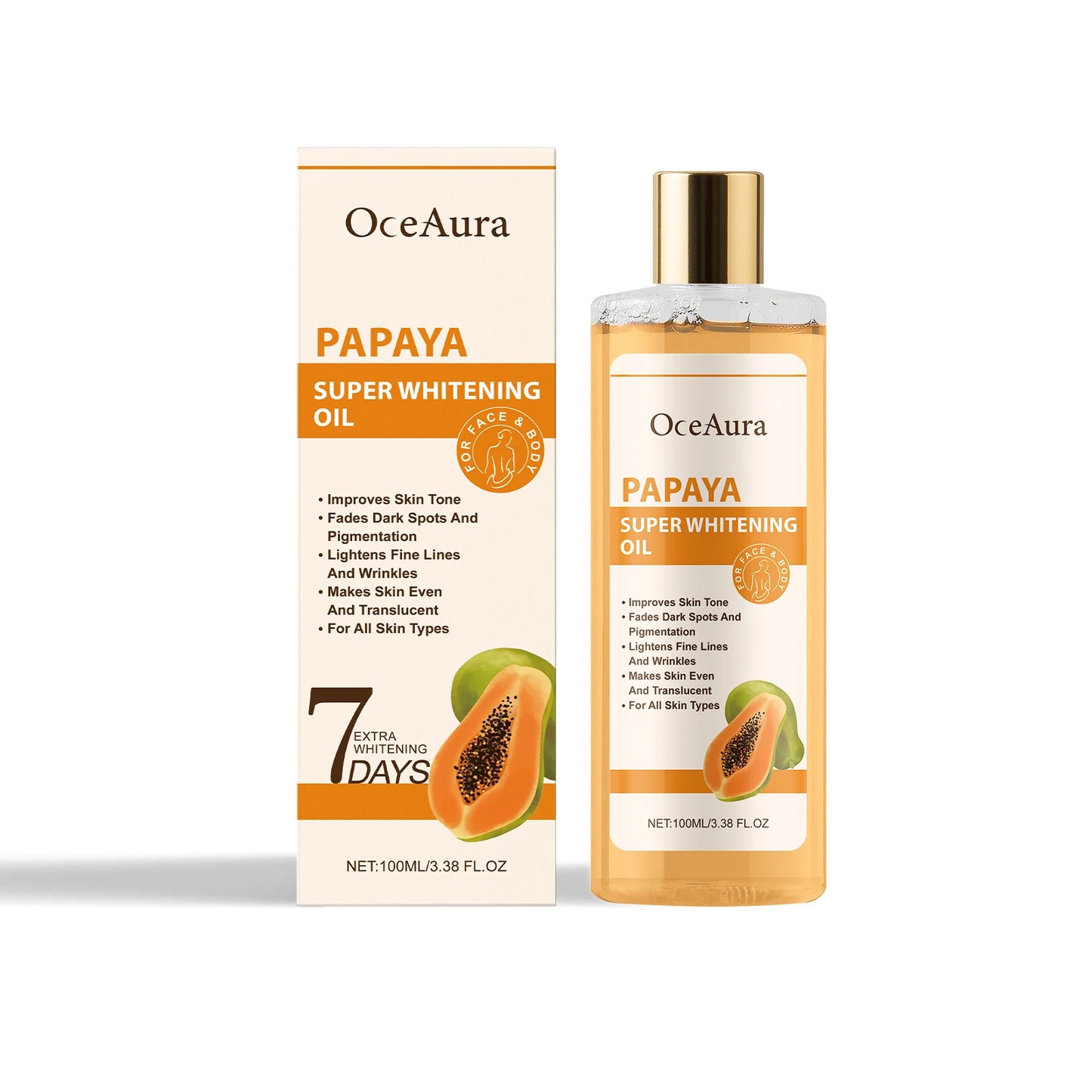OceAura Super Whitening Body Oil – Deep Moisturizing 3.38oz