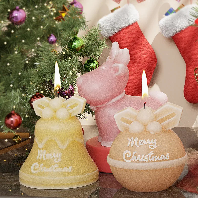 Christmas Silicone Molds – Snowman Reindeer Bells Candle Resin