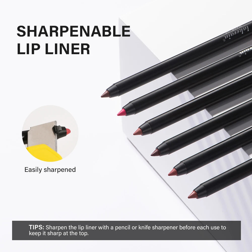 12 Colors Matte Lipliner Pencil Red Contour Tint Lipstick Waterproof Long Lasting Non-stick Cup Moisturising Lips Makeup Peaceful Pleasures Health and Wellness