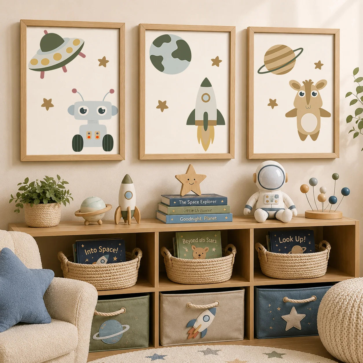 Custom Name Kids Canvas Wall Art – Anime Space Nursery Print Canvas Wall Art Peaceful Pleasures Health and Wellness