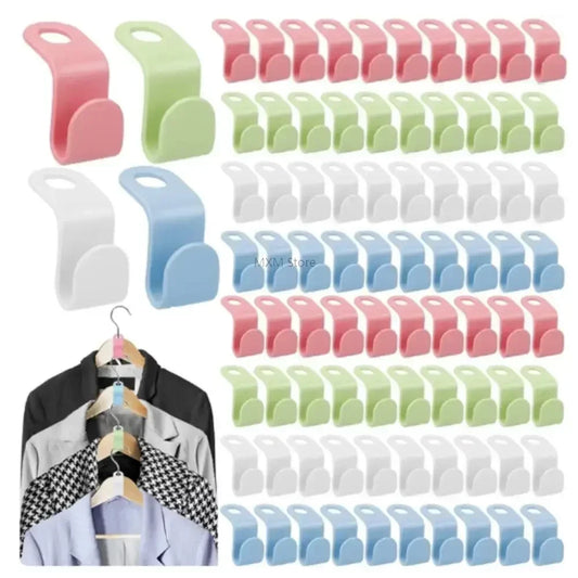 Closet Stacking Hanger Connector Hooks 10/20 Pcs – Space Saver Hanger Connector Hooks Peaceful Pleasures Health and Wellness