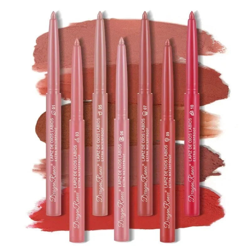 12-Color Waterproof Matte Lip Liner Pencil Set – Long-Lasting