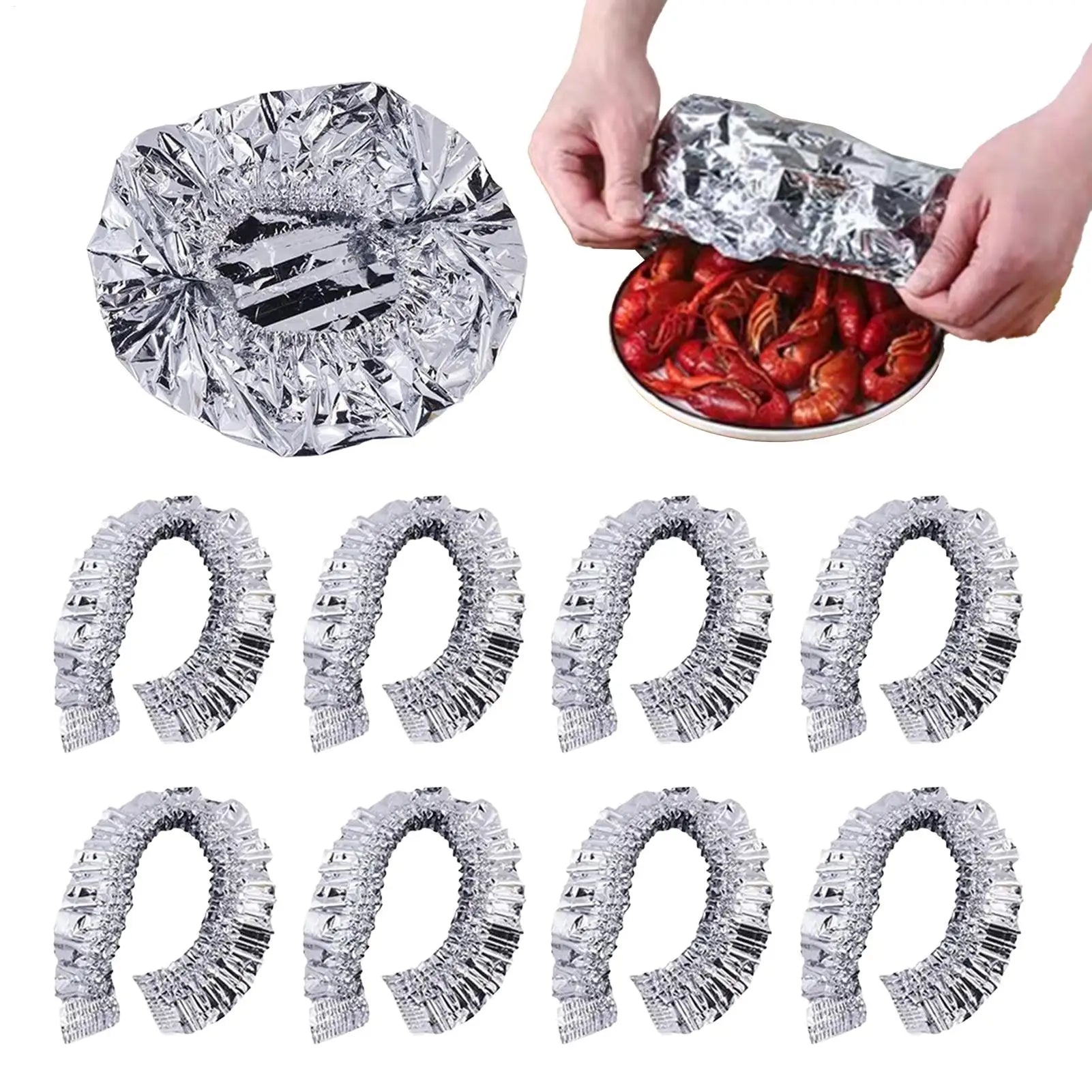 10-Pack Reusable Aluminum Foil Bowl Covers – Elastic Lids Foil Bowl Covers Peaceful Pleasures Health and Wellness