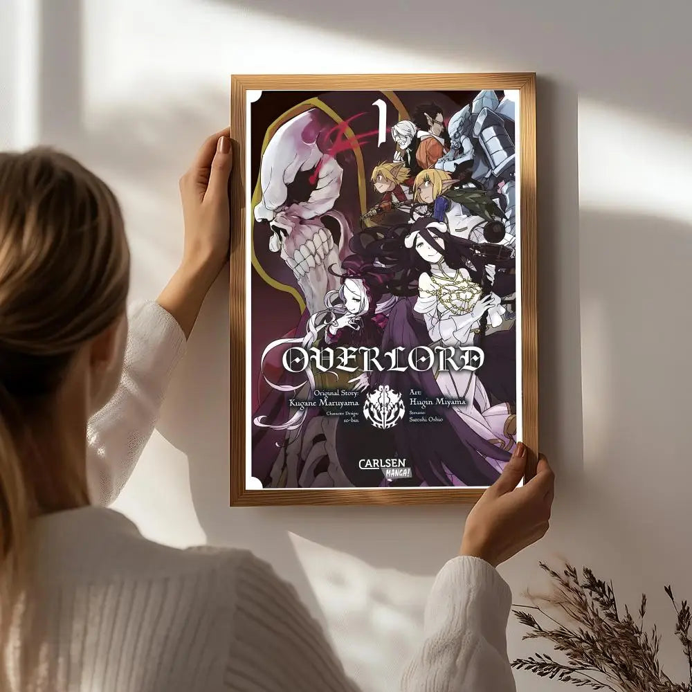 Anime O-OVERLORD Poster HD Self Adhesive Waterproof Wall Art Ideal for Home Office Dorm Bedroom Great Gift Peaceful Pleasures Health and Wellness White6 15X20cmNoframe