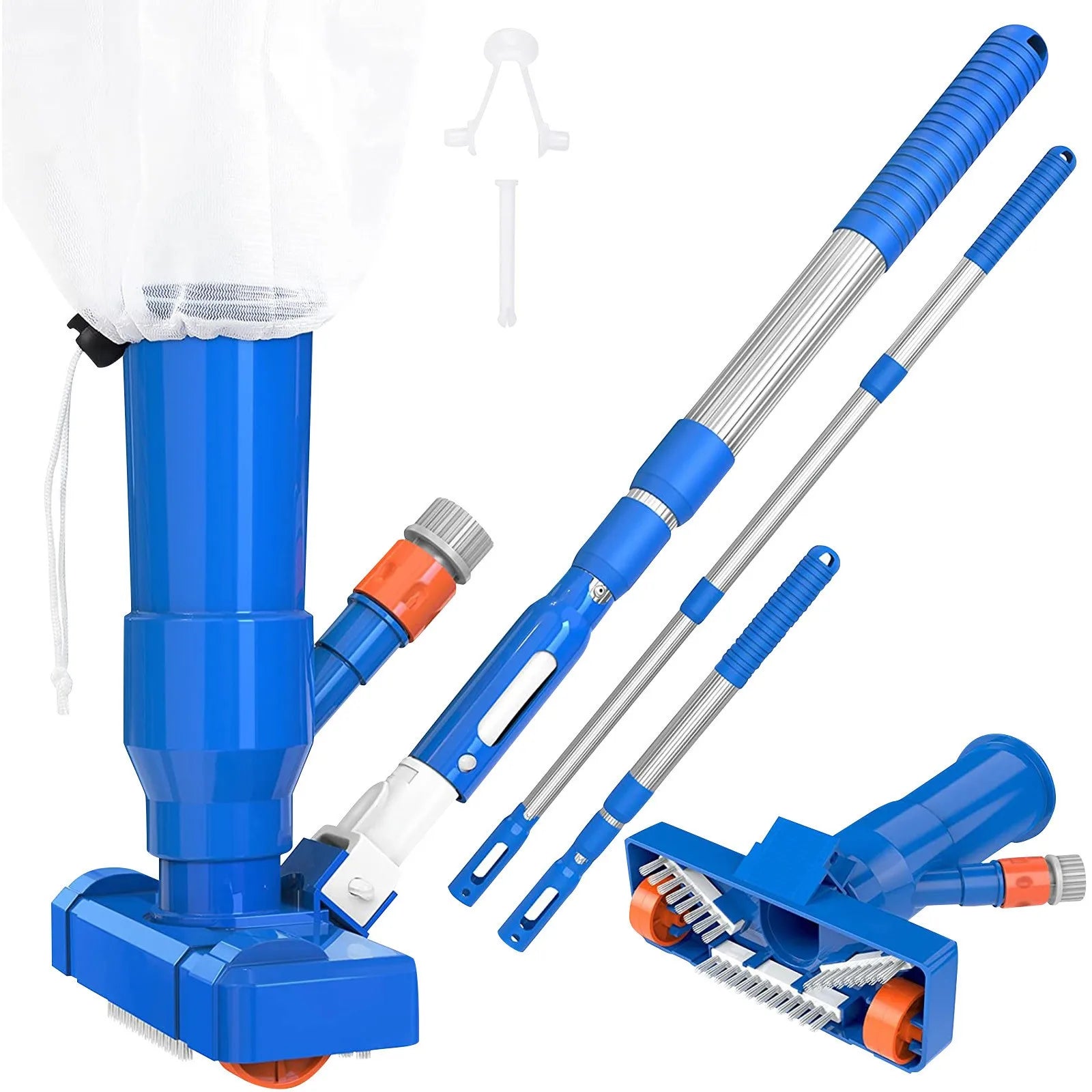 Brush Portable Pool Vacuum Handheld Vacuum Telescopic Pole Pool Vacuum Cleaner Useful Durable Swimming Pool Jet Cleaner Ponds Peaceful Pleasures Health and Wellness