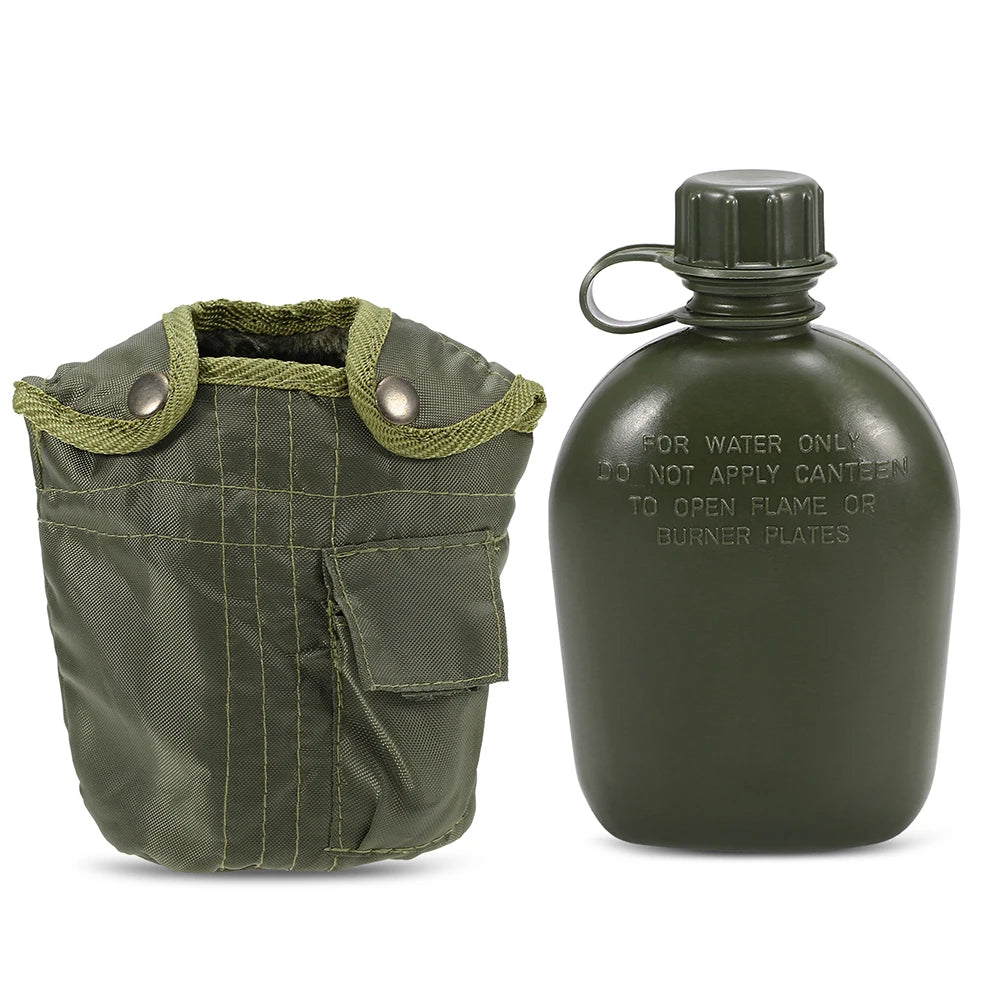 Hiking Backpacking Survival Water Bottle Kettle Outdoor Military