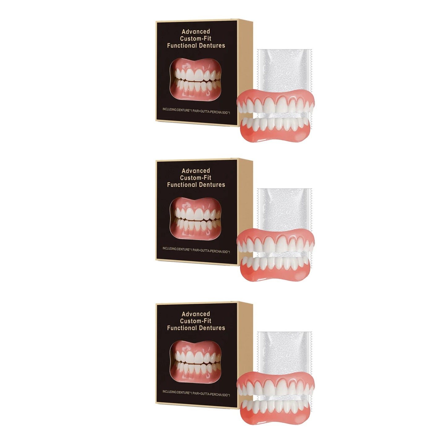 Temporary Silicone Denture Veneers Kit – Upper & Lower Teeth