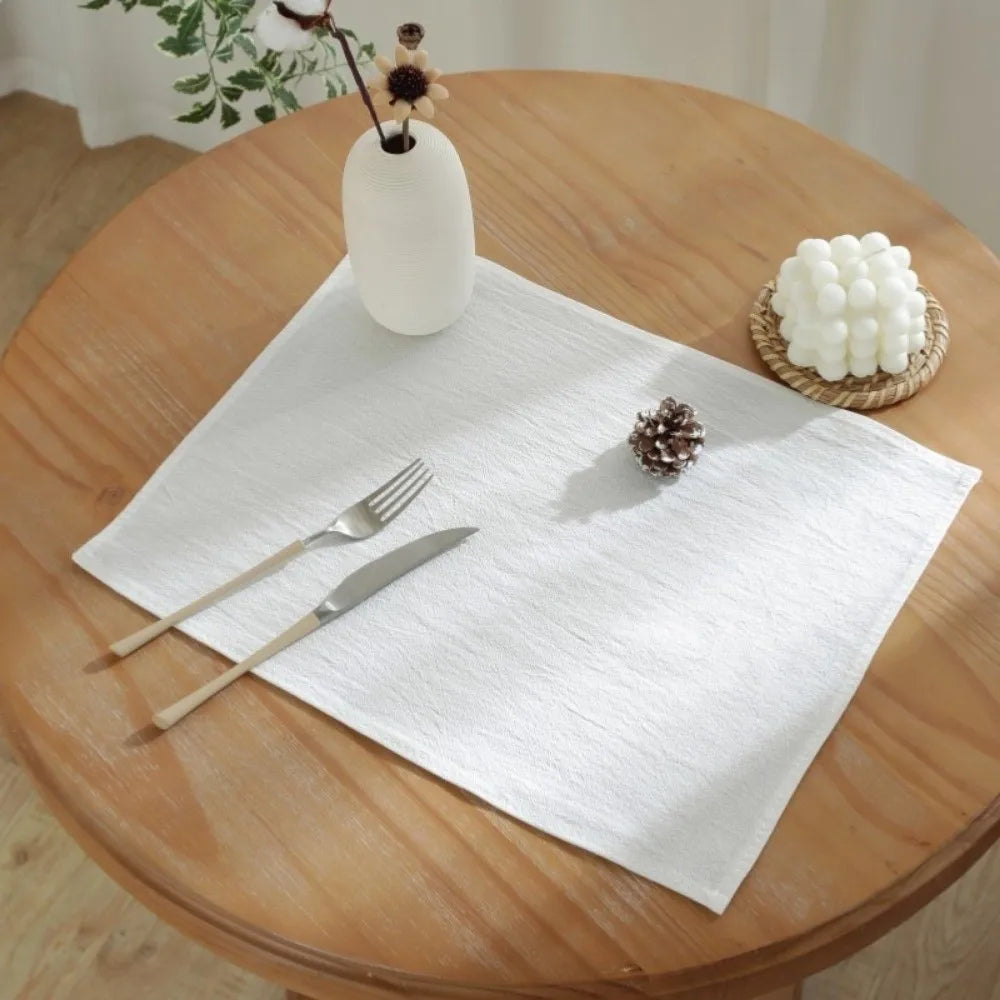 Retro Soft Ruffle Placemats Round Cotton Table Cup Mat Square French Coasters Table Decor Peaceful Pleasures Health and Wellness