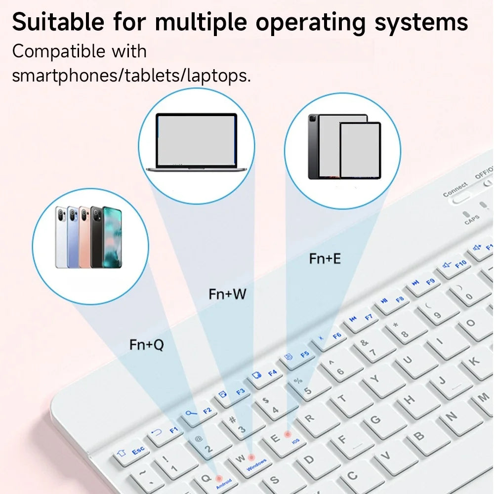 Wireless Keyboard Bluetooth-compatible Keyboard Rechargeable for iPad iPhone Tablet Laptop Compatible with Android/Windows/iOS Peaceful Pleasures Health and Wellness