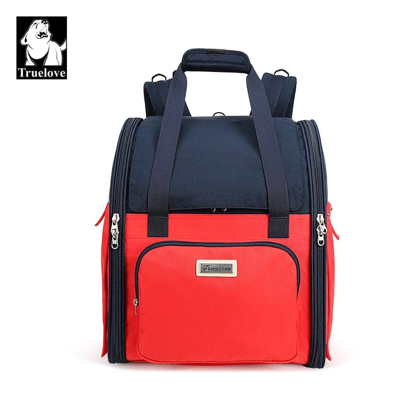 Truelove Multi-Function Foldable Pet Travel Backpack | TLX1971 Peaceful Pleasures Health and Wellness Black Red China Mainland